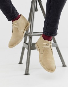 Светло-бежевые замшевые ботинки чукка ASOS DESIGN-Светло-бежевый
