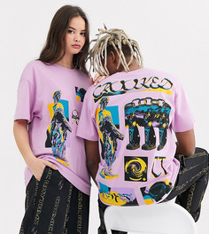 Розовая футболка Crooked Tongues unisex-Зеленый