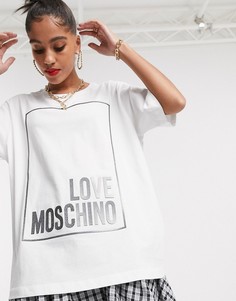 Футболка с логотипом Love Moschino-Белый