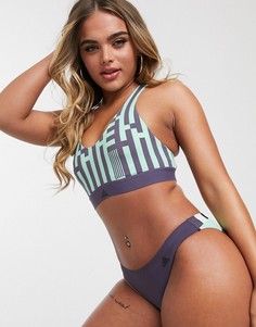 Фиолетовые плавки-бикини с заниженной талией adidas-Фиолетовый