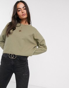 Oversize-свитшот из вафельного трикотажа ASOS DESIGN-Зеленый