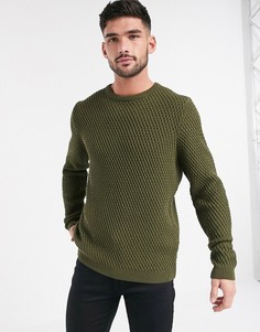 Фактурный джемпер цвета хаки ASOS DESIGN-Зеленый