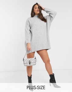 Серое платье с пуговицами River Island Plus-Серый