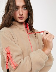Флисовая куртка с контрастными вставками ASOS DESIGN-Серый