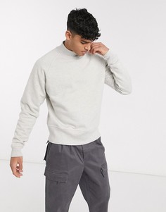 Белый меланжевый oversized-свитшот из плотного трикотажа в глубокий рубчик ASOS WHITE