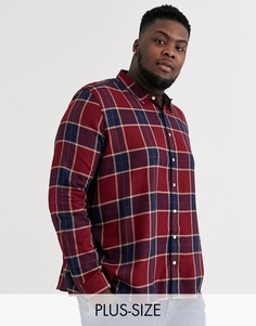 Бордовая рубашка в клетку Burton Menswear Big & Tall-Красный