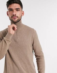 Серо-коричневый джемпер с молнией Burton Menswear