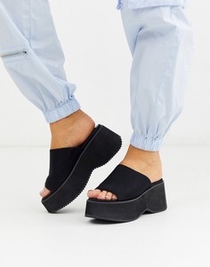 Черные босоножки на массивной плоской платформе ASOS DESIGN-Черный