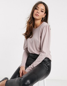 Розовато-лиловый топ с пышными рукавами Vero Moda-Серый
