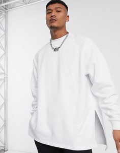 Белый длинный oversize-свитшот ASOS DESIGN