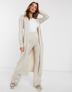 Кремовый длинный кардиган от комплекта Missguided