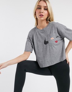 Серая футболка с логотипом Nike Training Icon Clash-Серый