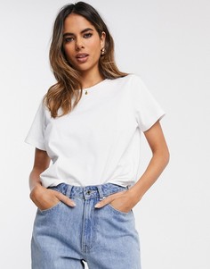 Белая футболка из органического хлопка с круглым вырезом ASOS DESIGN-Белый