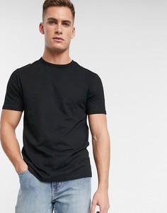 Черная узкая футболка River Island-Черный