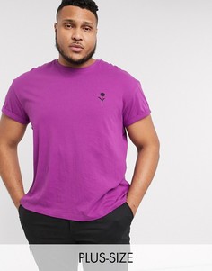 Темно-розовая футболка с вышивкой New Look Plus-Розовый