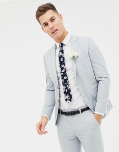 Голубой облегающий пиджак Moss London wedding-Синий