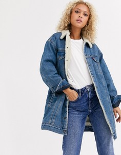 Длинная джинсовая куртка на подкладке из искусственной цигейки Levis-Синий Levis®