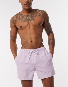 Лавандовые короткие шорты для плавания ASOS DESIGN-Розовый
