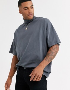 Черная трикотажная oversized-водолазка ASOS DESIGN-Серый