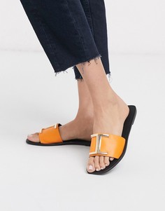 Оранжевые кожаные сандалии ASOS DESIGN-Оранжевый