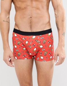 Боксеры-брифы с новогодним принтом ASOS DESIGN-Мульти