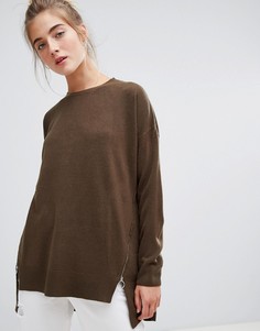 Джемпер с молниями New Look-Зеленый