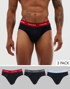 Набор из 3 черных эластичных хлопковых трусов Calvin Klein-Черный