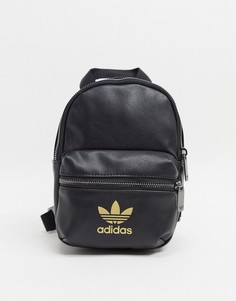 Черный рюкзак с золотистым логотипом-трилистником adidas Originals-Мульти