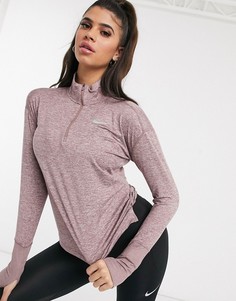 Топ с воротом на молнии Nike Running Element-Фиолетовый