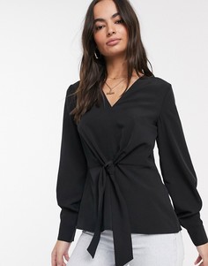 Черный топ с v-образным вырезом Vila