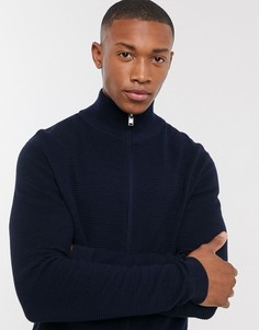 Темно-синий кардиган из органического хлопка на молнии Selected Homme