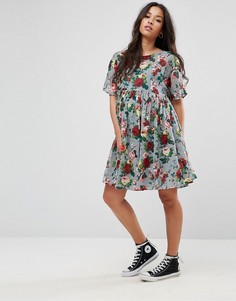 Свободное платье мини с цветочным принтом ASOS Maternity PETITE-Мульти
