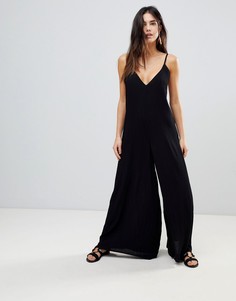 Комбинезон с глубоким V-образным вырезом ASOS DESIGN-Черный