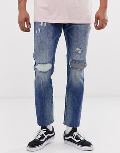 Узкие рваные джинсы классического кроя Scotch and Soda ralston-Синий