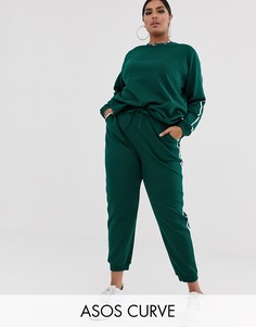 Спортивный костюм со свитшотом и джоггерами ASOS DESIGN Curve-Зеленый