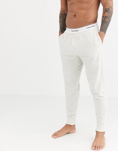 Беловатые хлопковые эластичные джоггеры с манжетами Calvin Klein Modern-Бежевый
