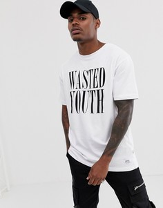 Футболка с надписью \"wasted youth\" WESC Mason-Белый