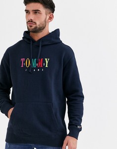 Худи с принтом Tommy Jeans Essential-Темно-синий