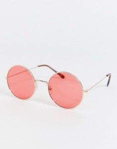 Круглые солнцезащитные очки SVNX-Золотой 7X