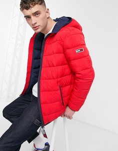 Красная дутая куртка с капюшоном Tommy Jeans-Красный
