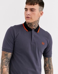 Серое поло с контрастным воротником Fred Perry-Серый