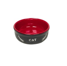 Миска для животных Nobby Cat, керамическая с рисунком, черно-красная, 200мл
