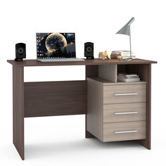 Стол письменный с ящиками Mobi Брайтон 2011 ясень шимо тёмный/ясень шимо светлый