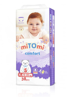 Подгузники-трусики miTOmi, XL (12-20 кг), 38 шт.
