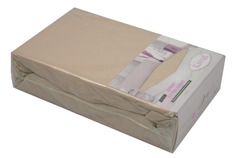 Простынь трикотажная на резинке 180х200 Karna Acelya кофейная