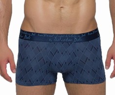 Мужские трусы-боксеры с узором диагональный ромб, синие (XL) Salvador Dali
