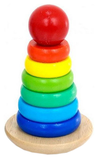 Деревянная игрушка "Пирамидка. Цвета радуги" Рыжий кот