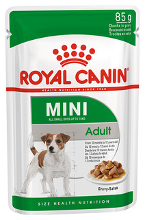 Влажный корм для собак ROYAL CANIN Mini Adult, для мелких пород, мясо, 12шт по 85г