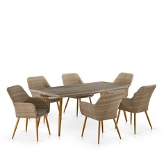 Комплект плетеной мебели Afina T360B/Y360B-W65 Light Brown 6Pcs