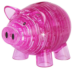 3D головоломка "Копилка Свинка", розовая Crystal Puzzle
